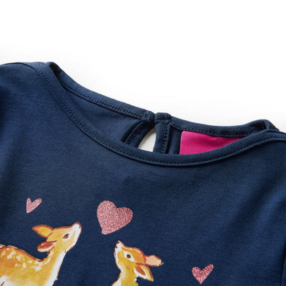 Kinder-Langarmshirt Marineblau 116
