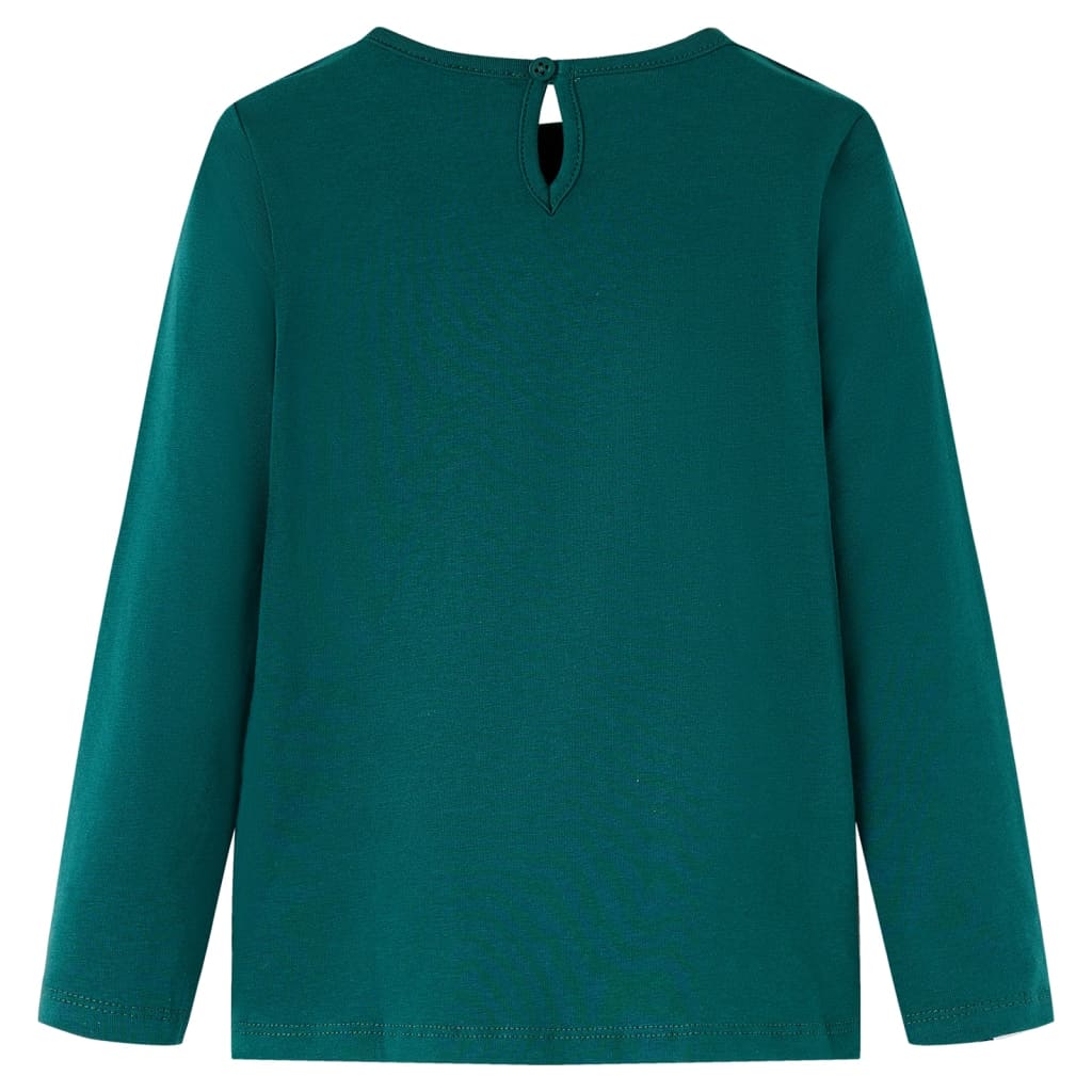 T-shirt enfant à manches longues vert foncé 128