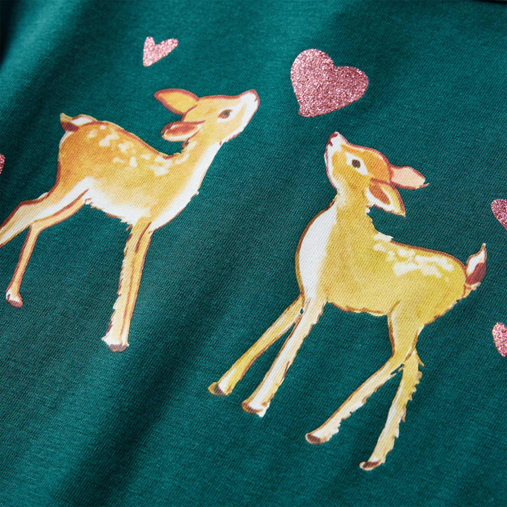 T-shirt enfant à manches longues vert foncé 128