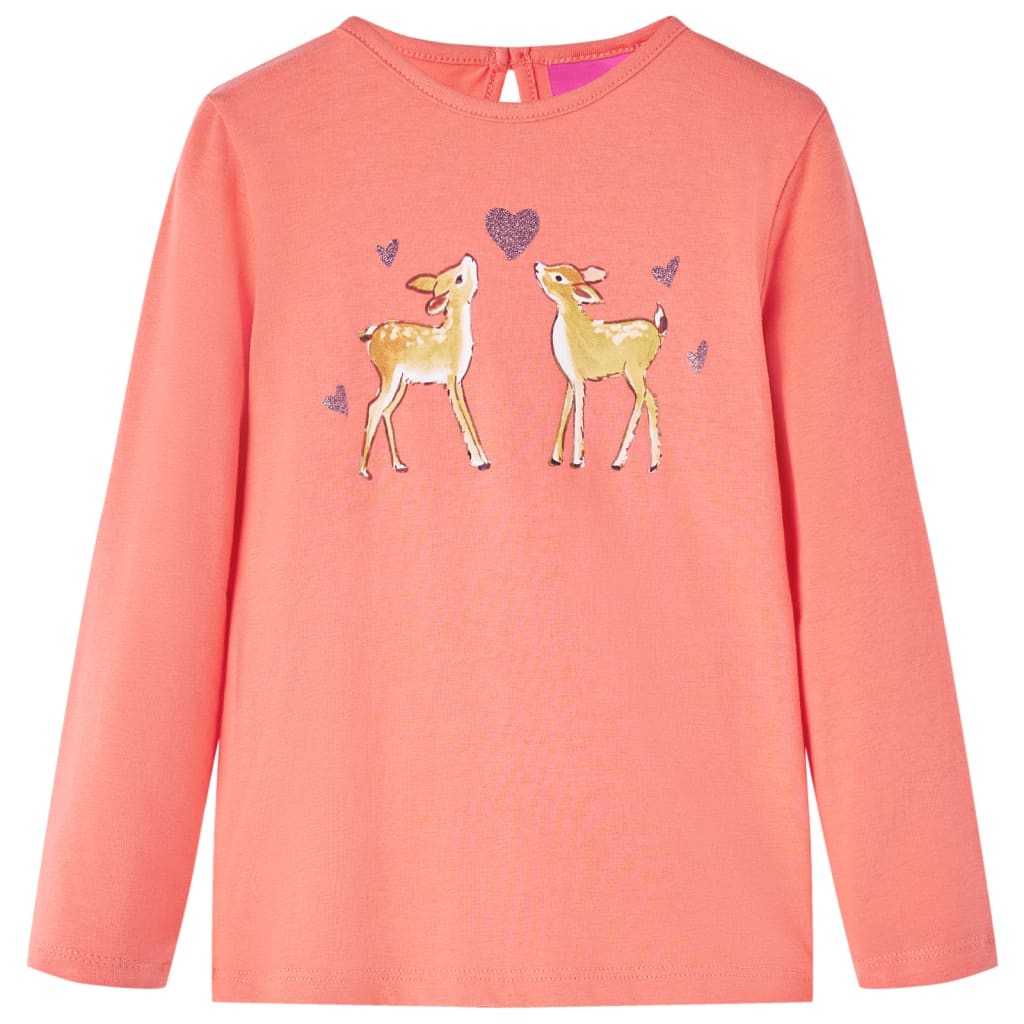 T-shirt manches longues enfant Rose corail 116