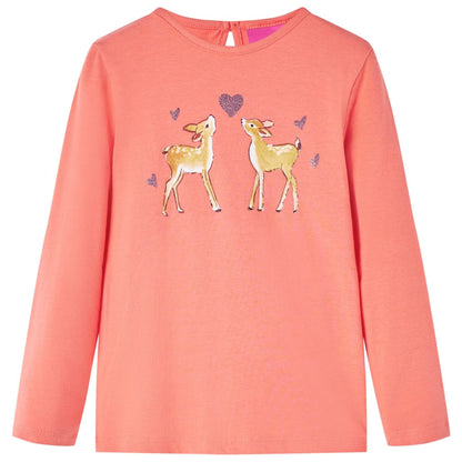 T-shirt manches longues enfant Rose corail 116