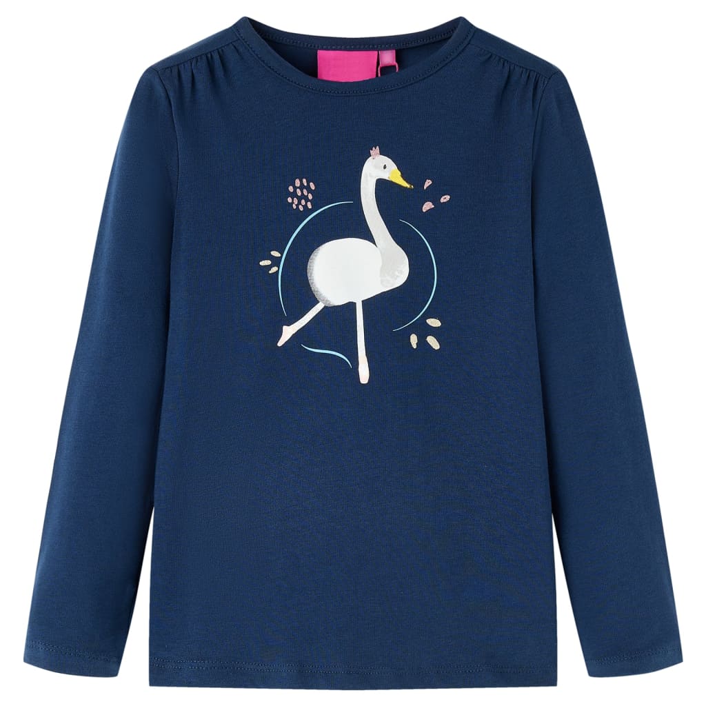 Kinder-Langarmshirt Marineblau 140