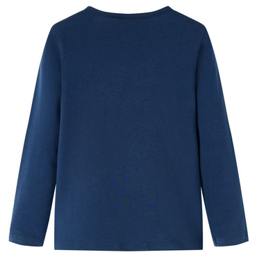 Kinder-Langarmshirt Marineblau 140