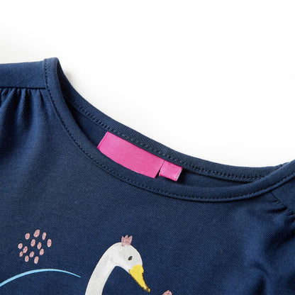 Kinder-Langarmshirt Marineblau 140