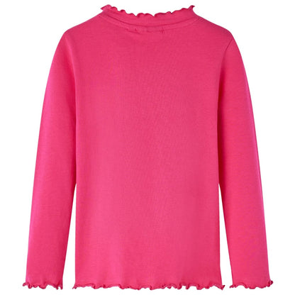 Kinder-Langarmshirt Knallrosa 104