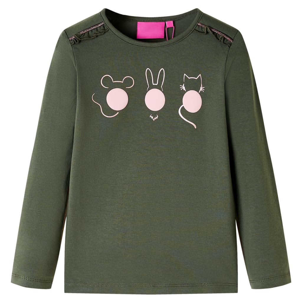 Kinder-Langarmshirt Khaki 140