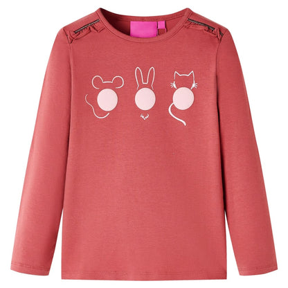 T-shirt manches longues enfant Rose foncé 140