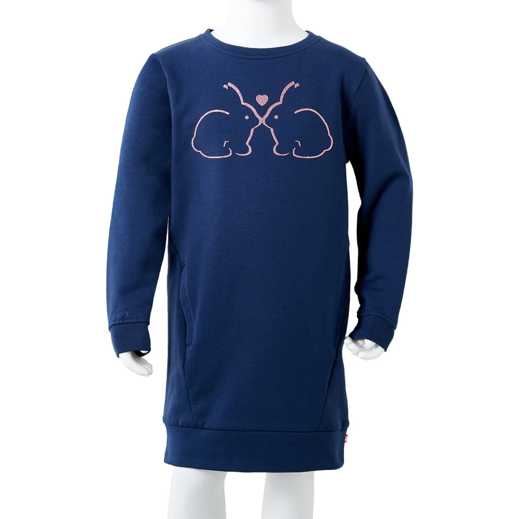 Robe pull enfant bleu marine 92
