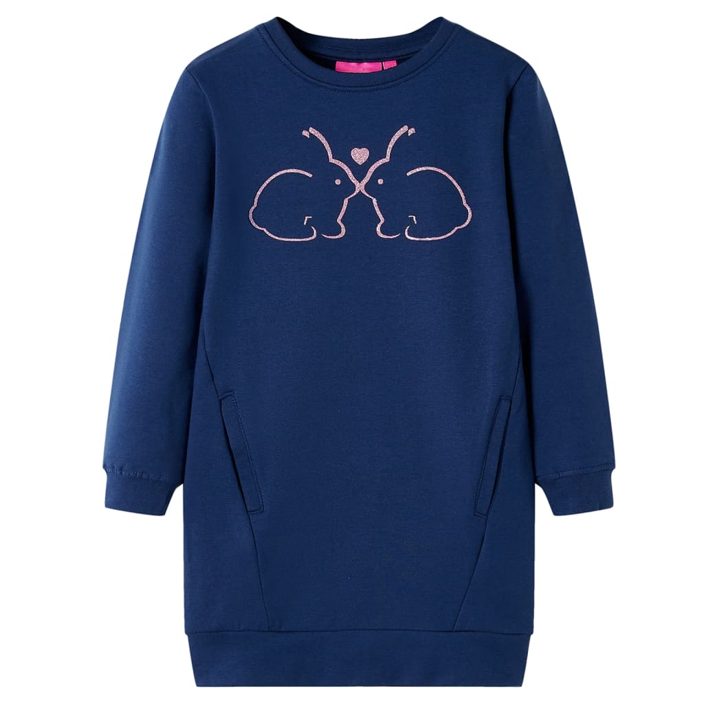 Robe pull enfant bleu marine 104