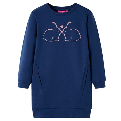 Robe pull enfant bleu marine 104