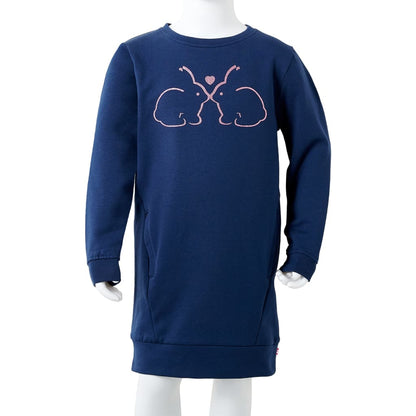 Robe pull enfant bleu marine 104