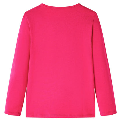 Kinder-Langarmshirt Knallrosa 104