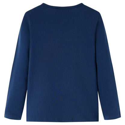 Kinder-Langarmshirt Marineblau 116