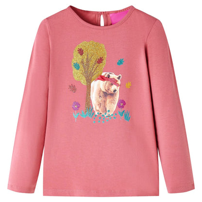 T-shirt manches longues enfant Rose vieilli 128
