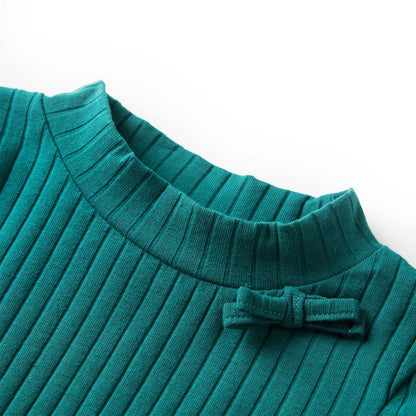 Kinder-Langarmshirt Rippstrick Dunkelgrün 104