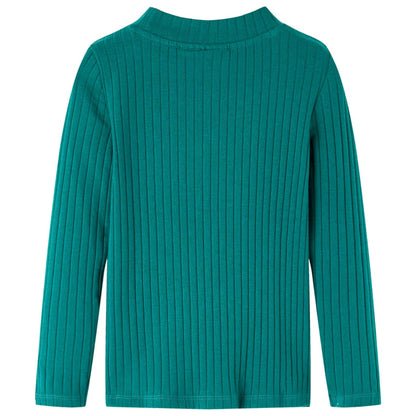 Kinder-Langarmshirt Rippstrick Dunkelgrün 116