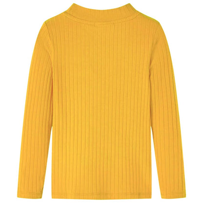 Kinder-Langarmshirt Rippstrick Dunkelocker 128