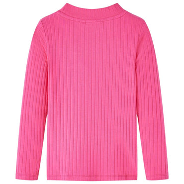 Kinder-Langarmshirt Rippstrick Knallrosa 104