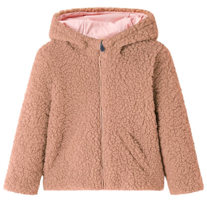 Veste à capuche enfant en fausse fourrure Teddy Cognac clair 104