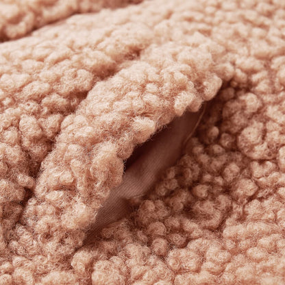 Kinder-Kapuzenjacke Teddy-Kunstpelz Heller Cognac 140