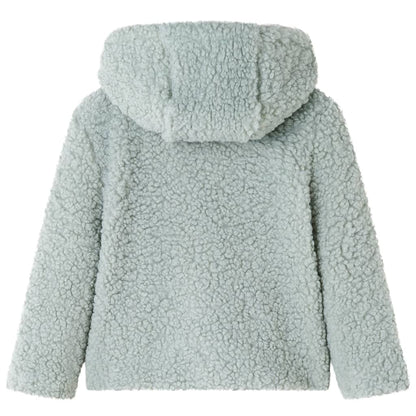 Kinder-Kapuzenjacke Teddy-Kunstpelz Minzgrün 92