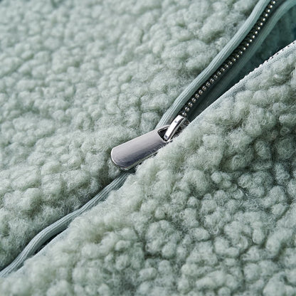 Veste à capuche enfant en fausse fourrure Teddy vert menthe 104