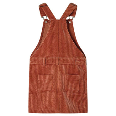 Kinder-Latzkleid Cord Cognac 128