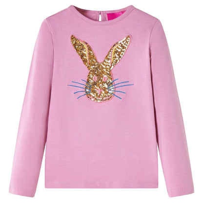 T-shirt enfant à manches longues Rose foncé 128
