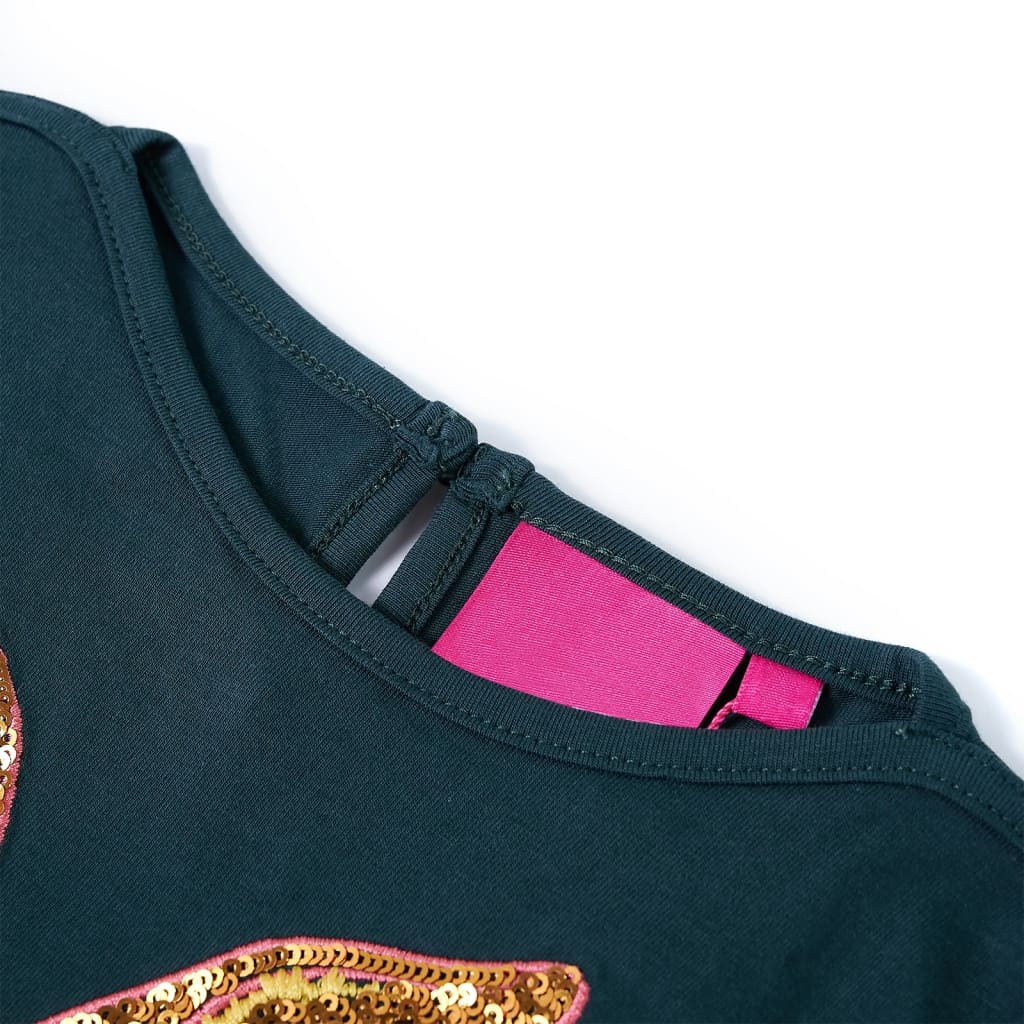 T-shirt à manches longues enfant vert foncé 116