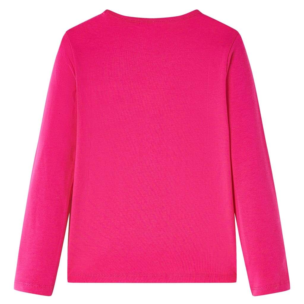 Kinder-Langarmshirt Knallrosa 92