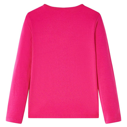 Kinder-Langarmshirt Knallrosa 92