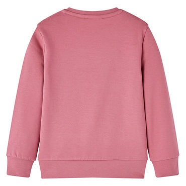 Kinder-Sweatshirt Samt-Patchwork Himbeerrosa 128