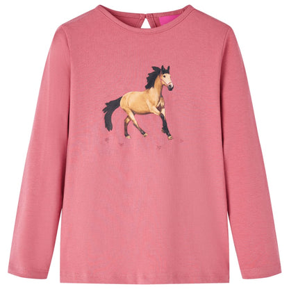 T-shirt manches longues enfant vieux rose 116