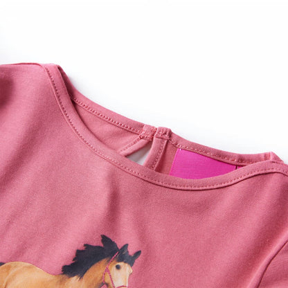 T-shirt manches longues enfant vieux rose 116