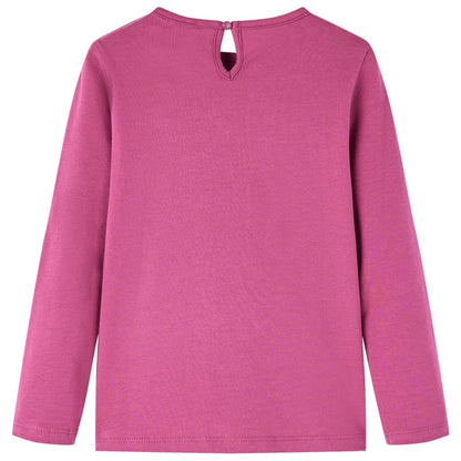 Kinder-Langarmshirt Himbeerrot 116