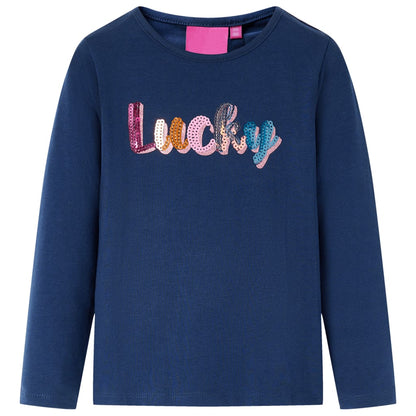 Kinder-Langarmshirt Marineblau 116
