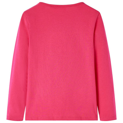 Kinder-Langarmshirt Knallrosa 128