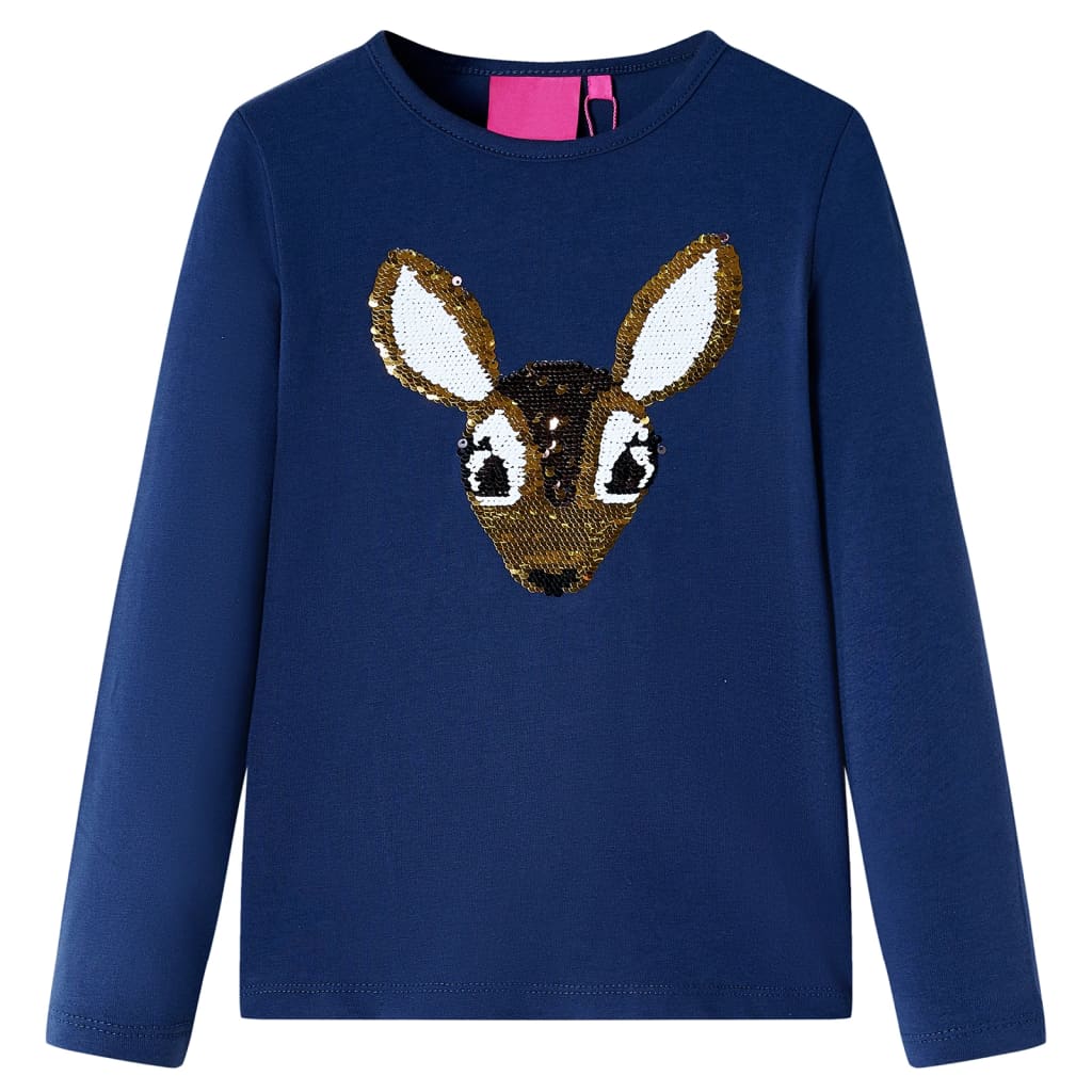 T-shirt manches longues enfant bleu marine 104