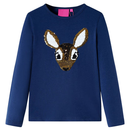 T-shirt manches longues enfant bleu marine 104