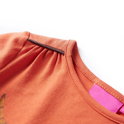T-shirt manches longues enfant orange foncé 104