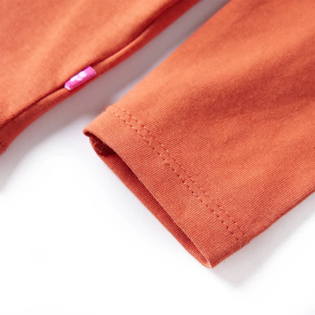 T-shirt manches longues enfant orange foncé 104