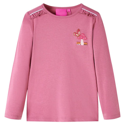 Kinder-Langarmshirt Himbeerrosa 128