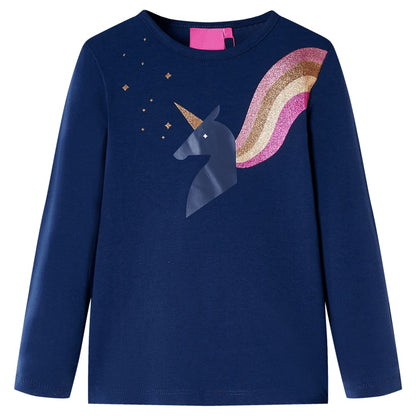 T-shirt manches longues enfant bleu marine 104