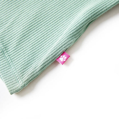 Kinder-Langarmshirt Halbrollkragen Dunkles Minzgrün 128
