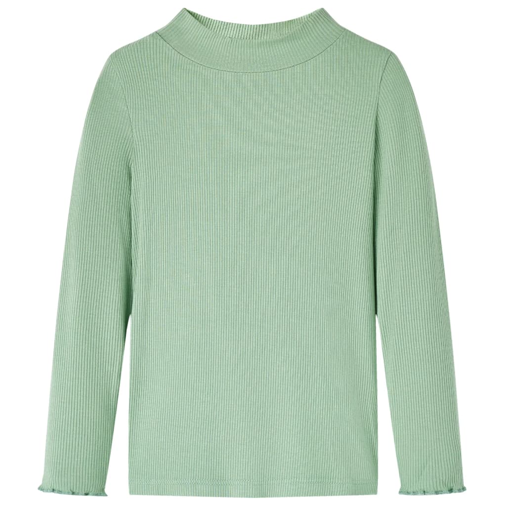 T-shirt à manches longues pour enfant Col roulé léger Vert menthe foncé 140