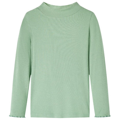 T-shirt à manches longues pour enfant Col roulé léger Vert menthe foncé 140