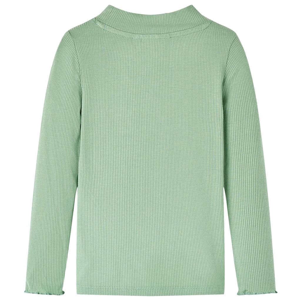 T-shirt à manches longues pour enfant Col roulé léger Vert menthe foncé 140