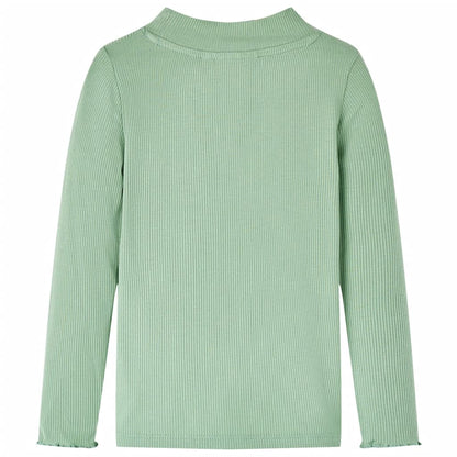 T-shirt à manches longues pour enfant Col roulé léger Vert menthe foncé 140
