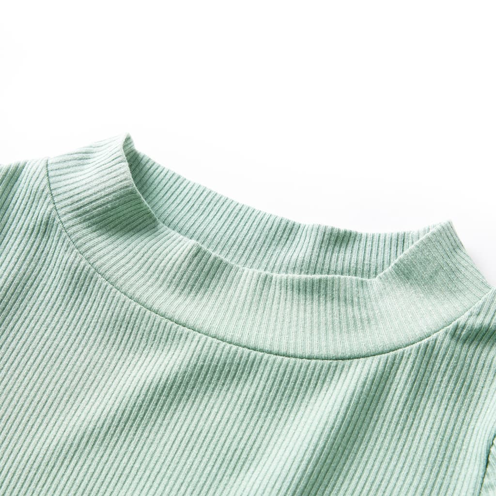 T-shirt à manches longues pour enfant Col roulé léger Vert menthe foncé 140