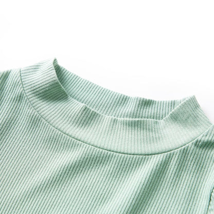T-shirt à manches longues pour enfant Col roulé léger Vert menthe foncé 140